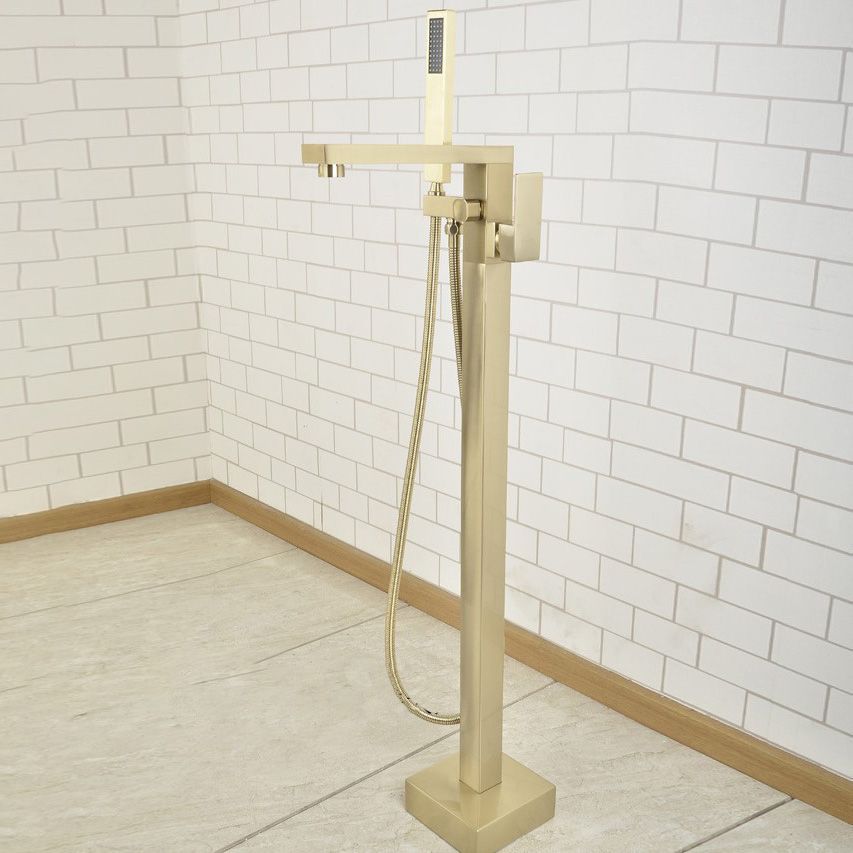 Modern Freestanding Tub Filler Trim Copper Floor Mounted Freestanding Bathtub Faucet