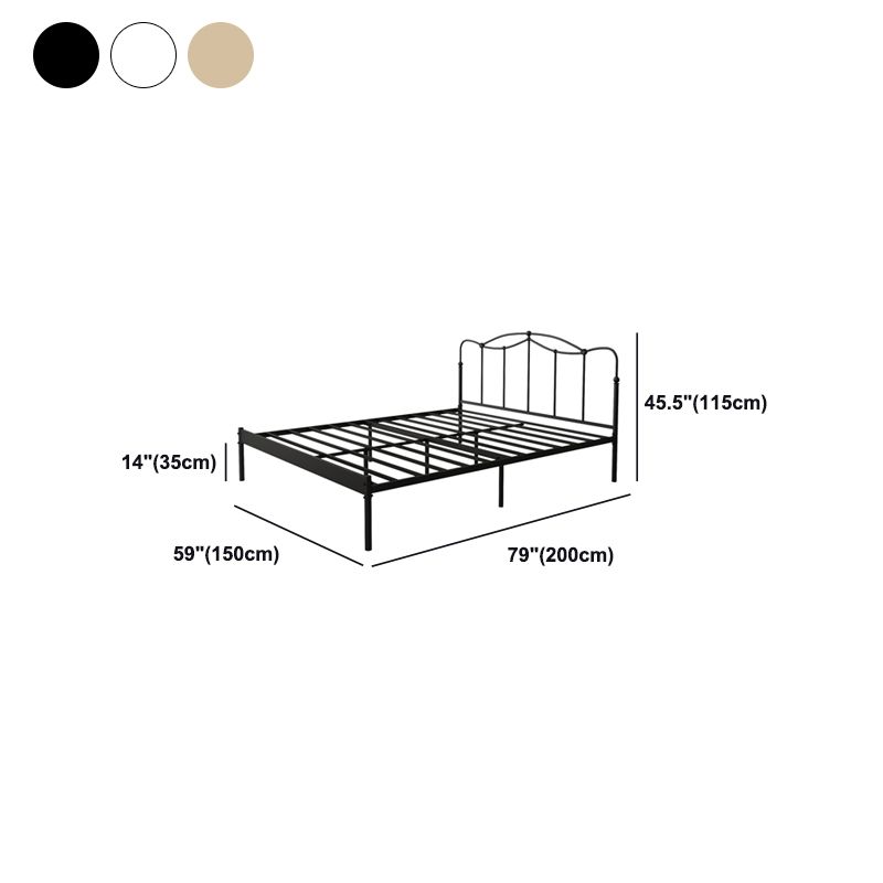 Slat Bed Adjustable Height with Open-Frame Camelback Headboard