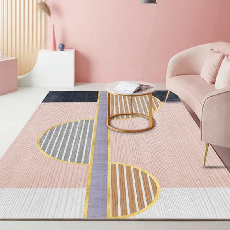 Atrovirens Modern Rug Polyester Color Block Rug Stain Resistant Rug for Living Room