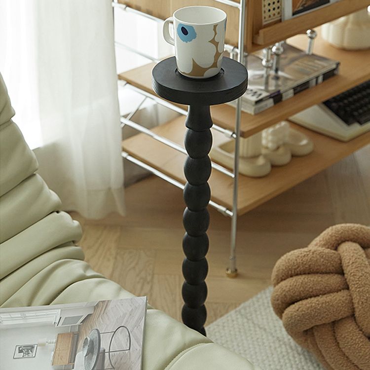 Traditional Wood End Table Sled Black/Brown Side End Snack Table