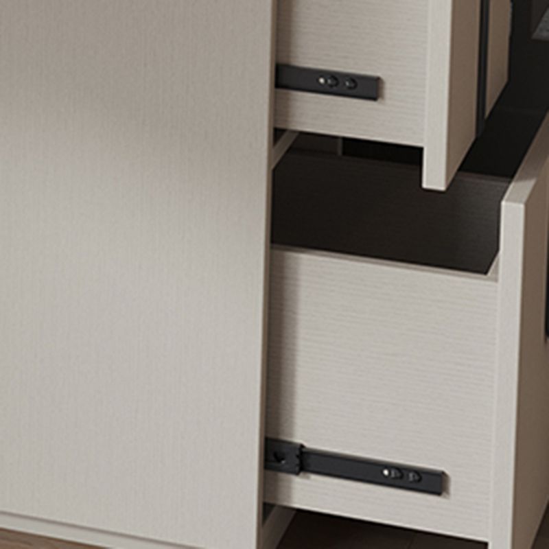 Modern Glass Corner Vanity Table Set 29.53" D 4-Drawer Makeup Vanity Table