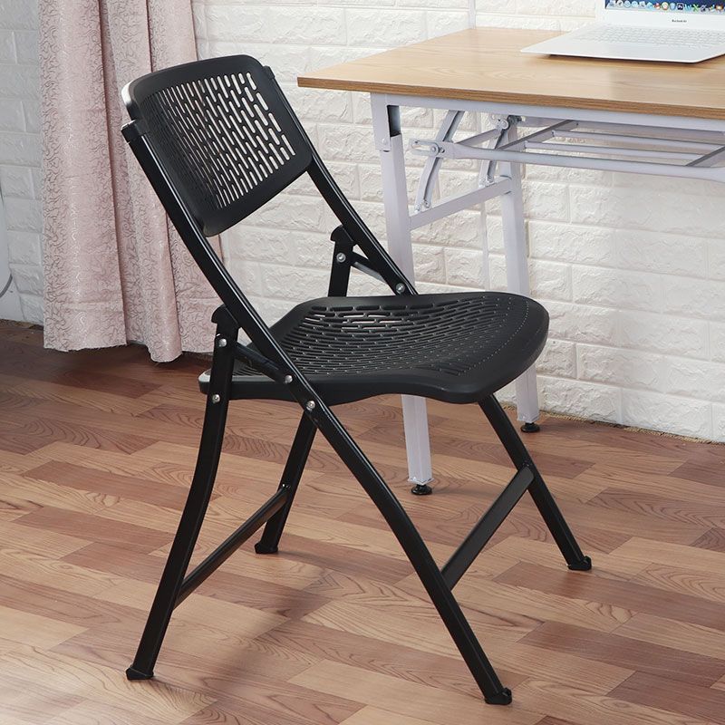 Chaise d'intérieur et d'extérieur moderne en métal et plastique, chaise d'appoint de salle à manger à dossier ouvert sans accoudoirs