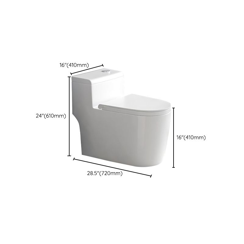 Contemporary Siphon Jet Toilet Bowl White Ceramic All-In-One Toilet