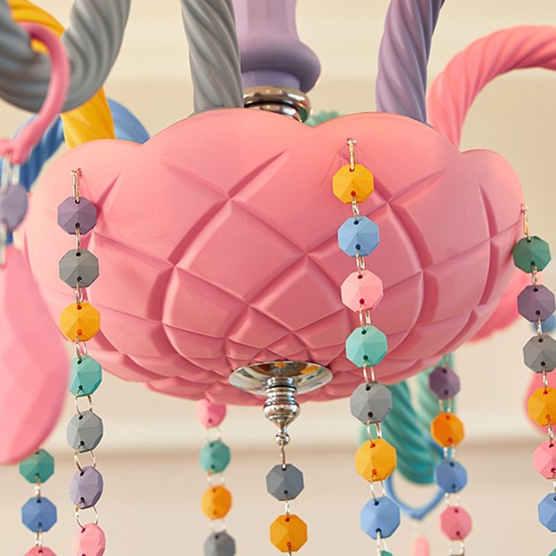 Metalen kaarsenkroonluchter verlichtingsarmatuur Nordic-stijl hanglamp in meerdere kleuren in meerkleurig