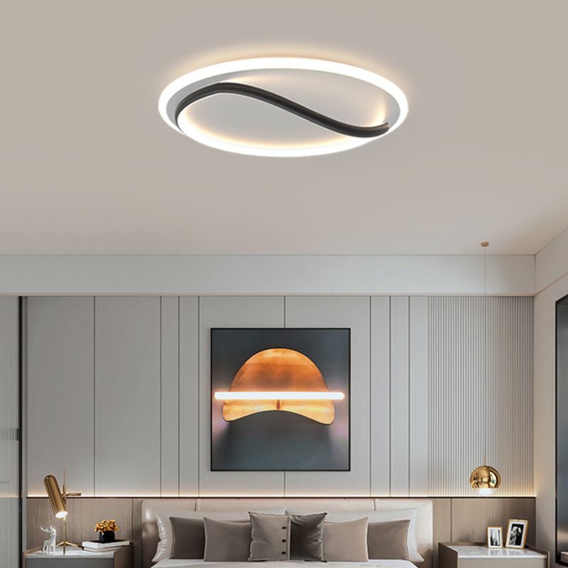 Linear Acrylique Flush Mount Modern Style 1-Light LED Ceiling Lamp for Bedroom