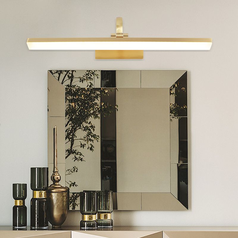 Luce murale a specchio in metallo a forma lineare moderna illuminazione montata a parete singola