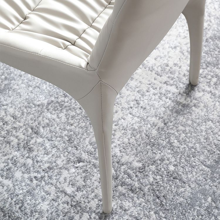 Sillas de comedor estilo moderno Sillas sin brazos para cocina con patas de metal