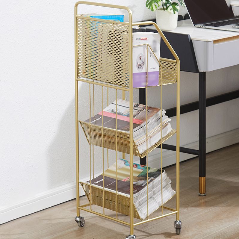 13.8"L Glam Style Bookcase Open Back Shelf Bookcase for Office and Study Room