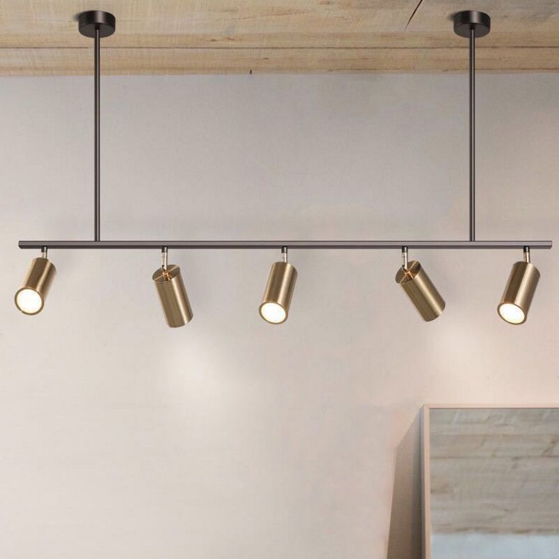 Cilindros Luz de techo colgante Simplicidad Estilo de metal Metal Black Island Light