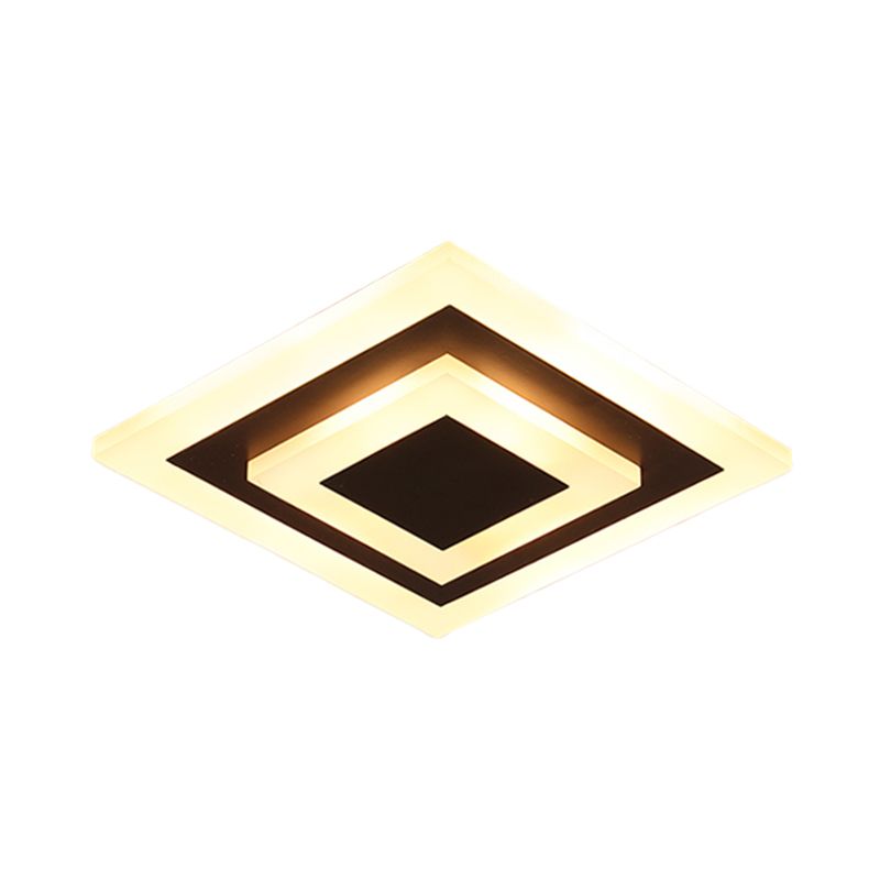 Wit/Koffie LED Gang Plafondlamp Eenvoudig Acryl Rond/Vierkant Inbouwverlichting in Warm/Wit/Natuurlijk Licht