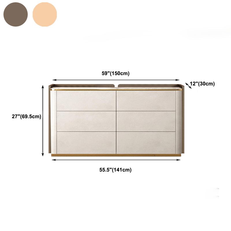 11.7-inch Width Glam Dresser Stone Storage Chest Dresser with 6 Drawers