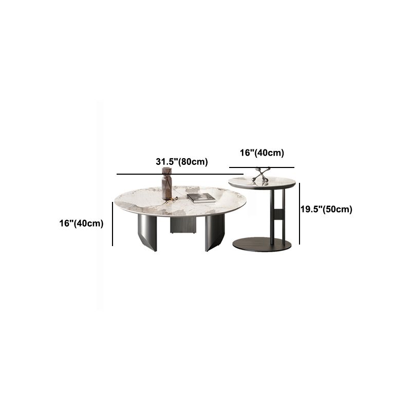 Slate Round Coffee Table Minimalist Coffee Table for Living Room