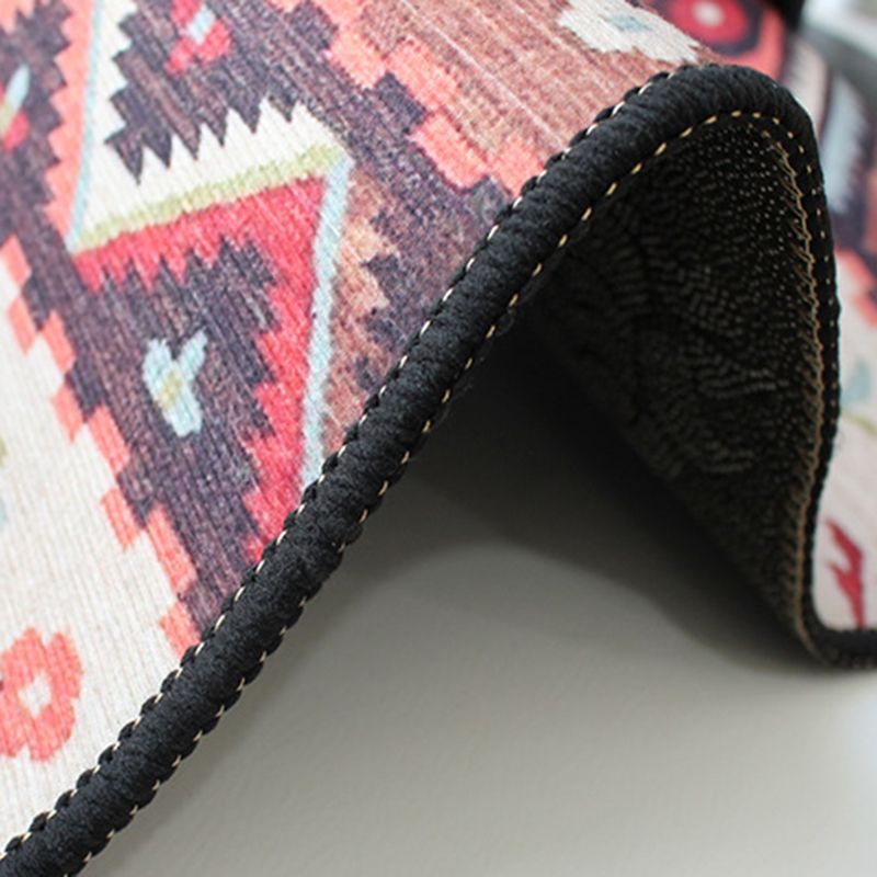 Vintage Check Rug Polyester Indoor Rug Non-Slip Area Carpet for Living Room and Bedroom