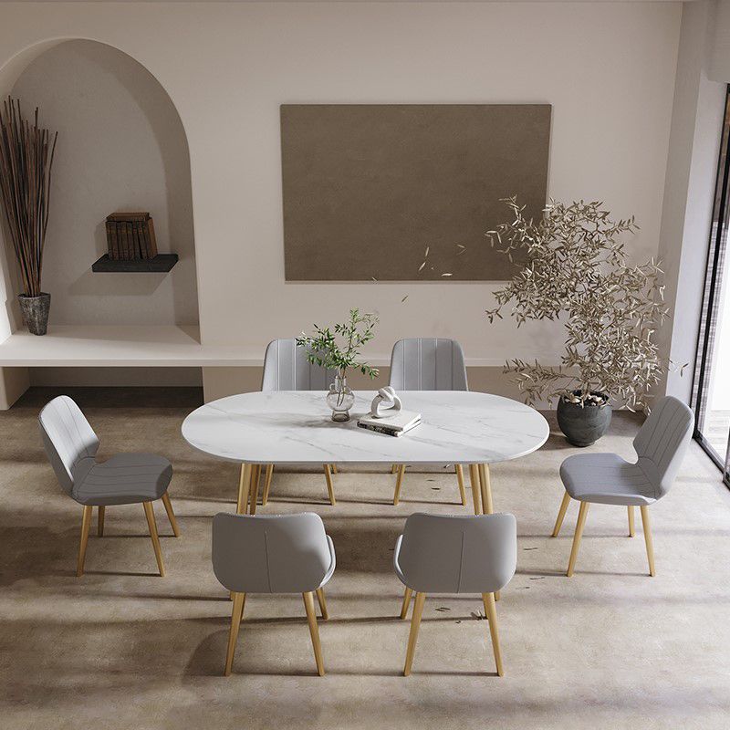 Traditional Luxury Stone Furniture Oval 4 Legs Dining Site Table for Home