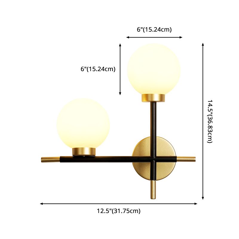 Modern Minimalist Style Global Wall Lighting Fixtures Sconce Light with Glass Shade for Living Room