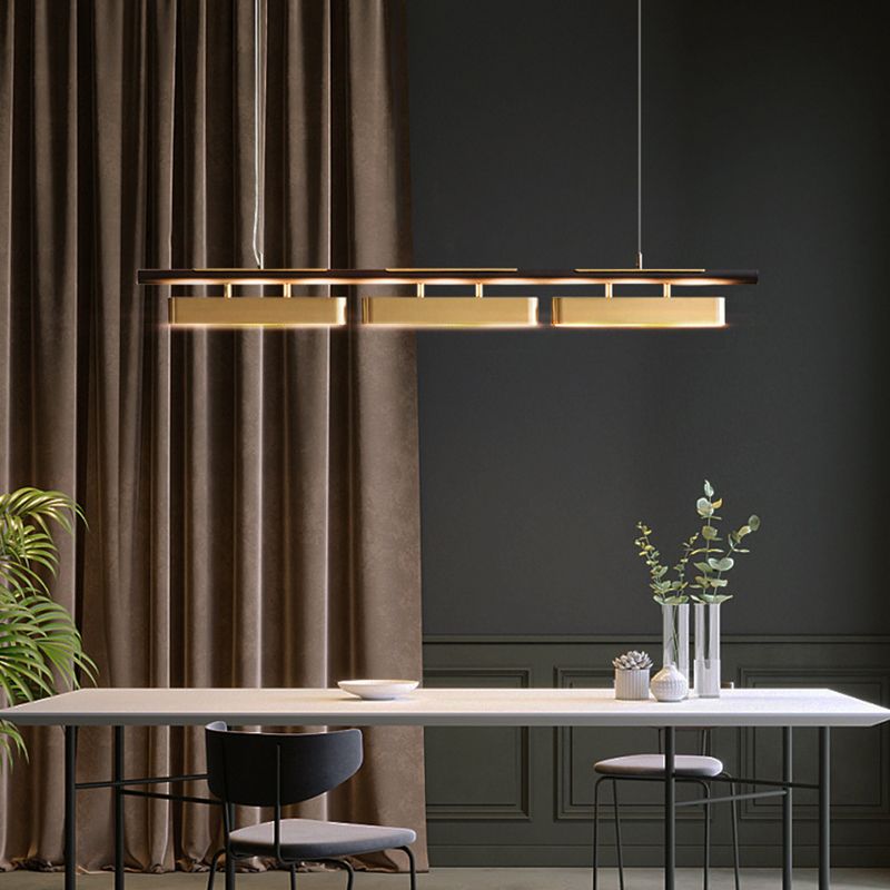 Modern 2/3/4-Light Black Ceiling Light Metal Kitchen Island Lighting for Dining Room