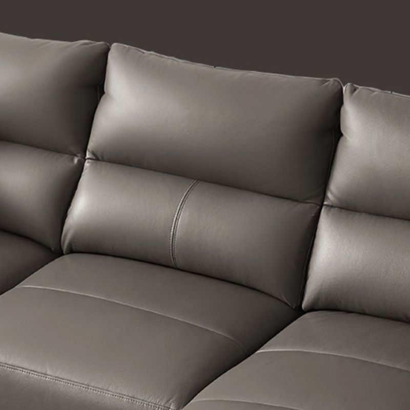 Genuine Leather Square Arm Sectionals -Contemporary Sectional Couch