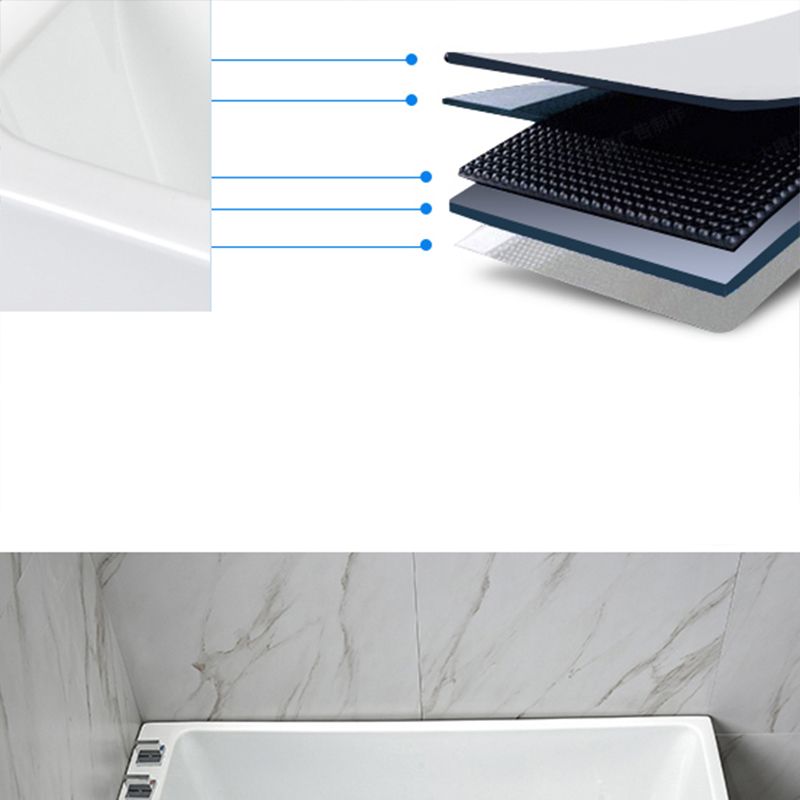 Contemporary Rectangle Acrylic Bathtub Freestanding Soaking Bathtub