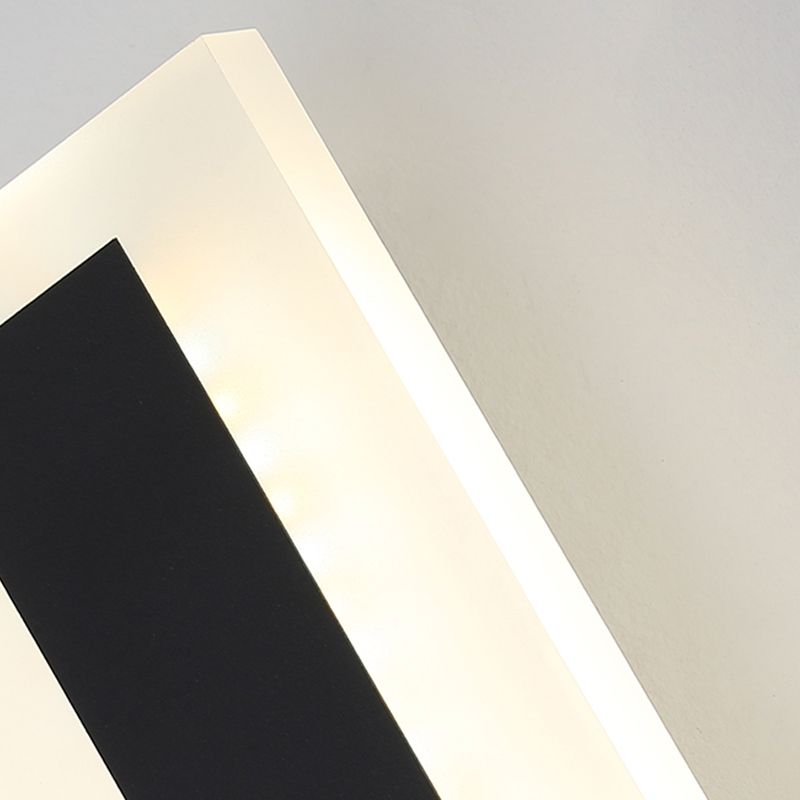 Metall Linearer Schatten Wandleuchten Moderner Stil ein leichtem Lichtmontage Licht in Schwarz