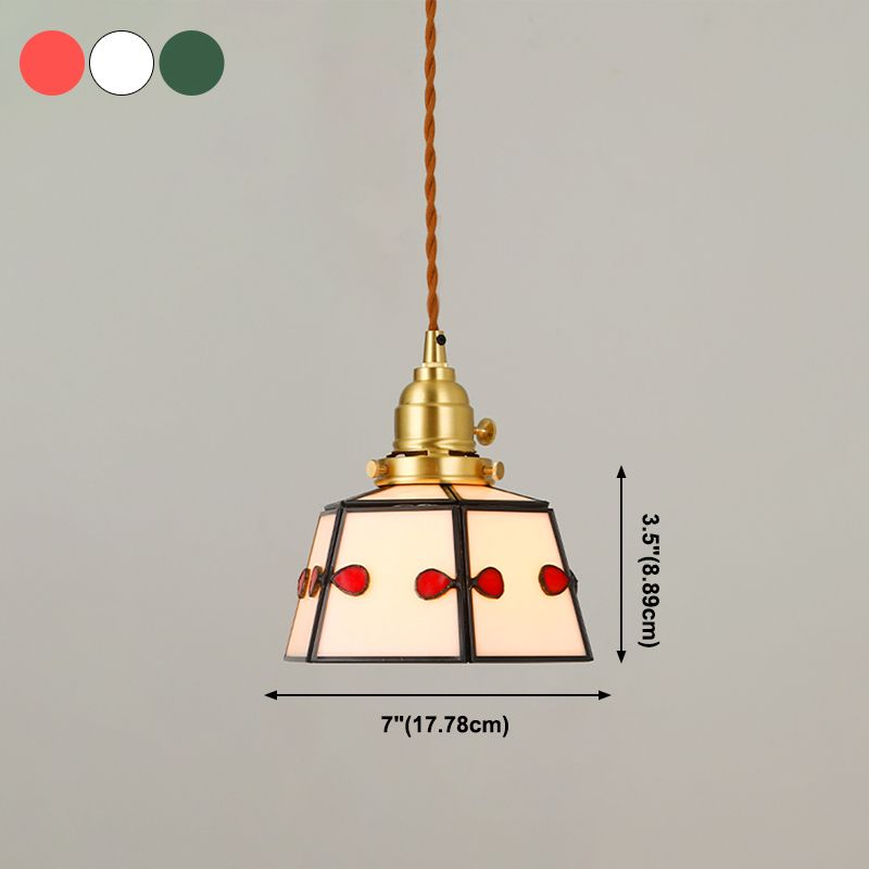 Geometry Shape Hanging Lighting Modern Style Colorful Glass 1 Light Pendant Lamp