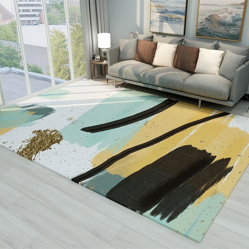 Multi-Color Western Rug Polypropylene Color Block Area Rug Pet Friendly Easy Care Washable Carpet for Home