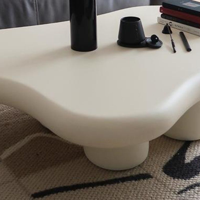 Nordic Cloud-Shaped Coffee Table Solid Wood 4 Legs Cocktail Table