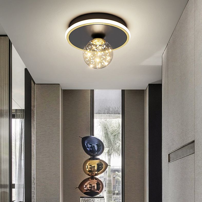 Moderne Kugel-Deckenleuchte im minimalistischen Stil, Glas, 2 Lichter, Unterputz-Deckenleuchte