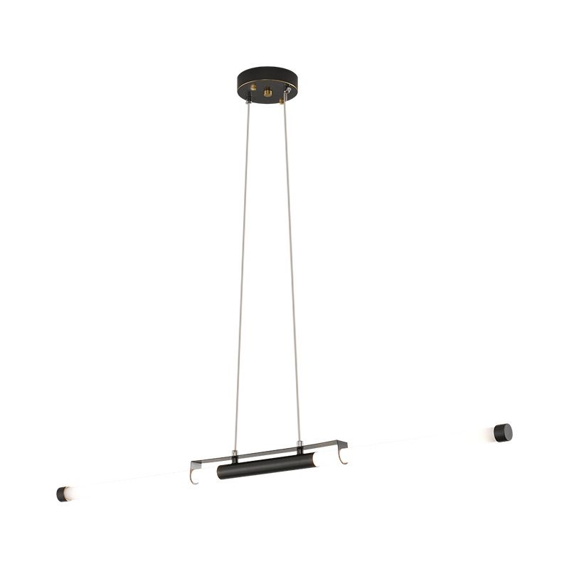 Modern Style Linear Shade Island Pendants 1 Light Metal Pendant Lights for Dining Room