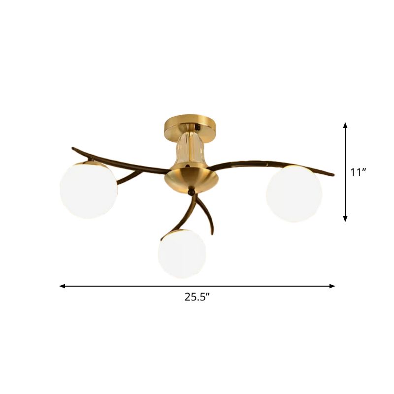 Salon orbe ombre plafonnier lampe à lait de lait de style moderne