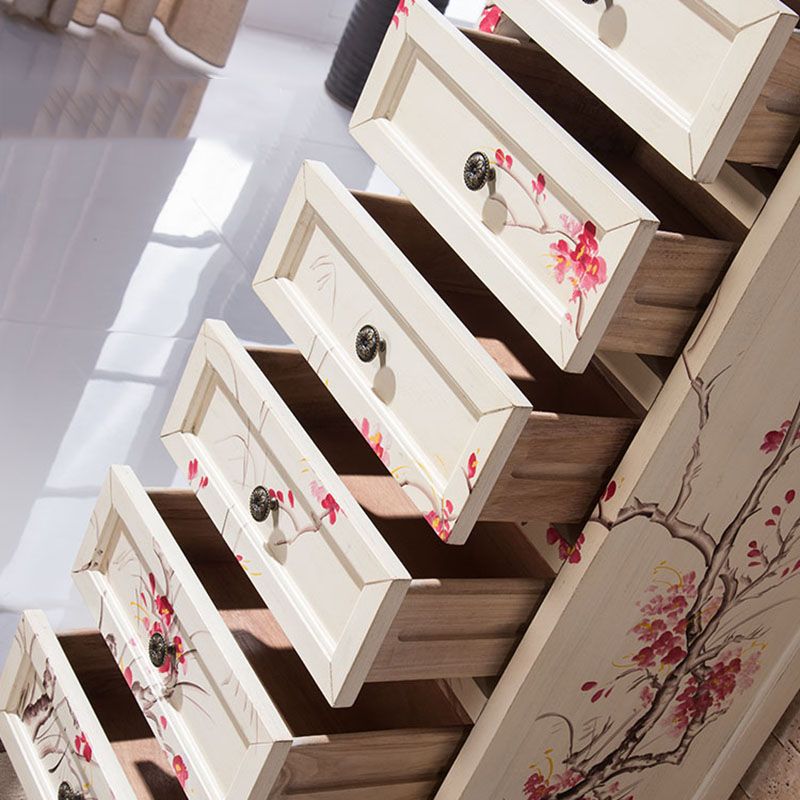 Traditional Vertical Home Chest Wooden Storage Chest with Drawers