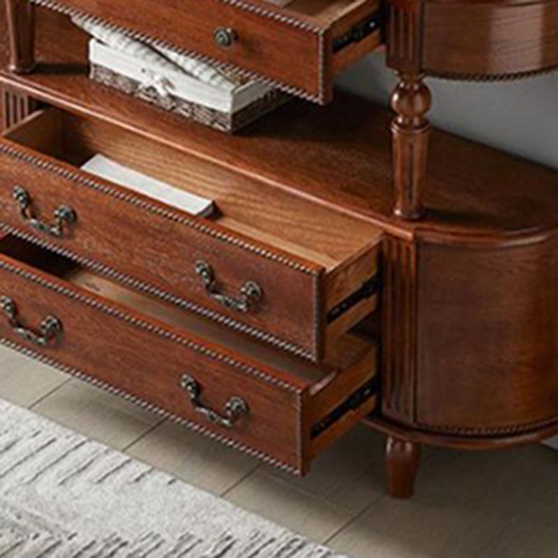 Mid-Century Modern Console Table 11.8" W Solid Wood Storage Console