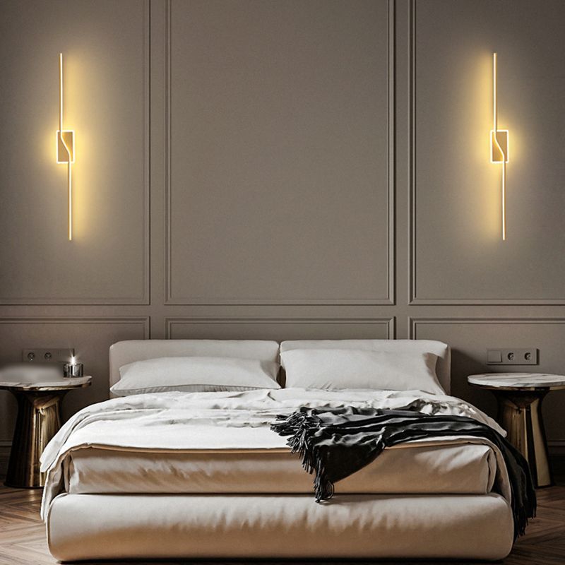 Modern Simple Metal Vanity Light Strip Shape Vanity Lamp with Silica Gel Shade for Bedroom