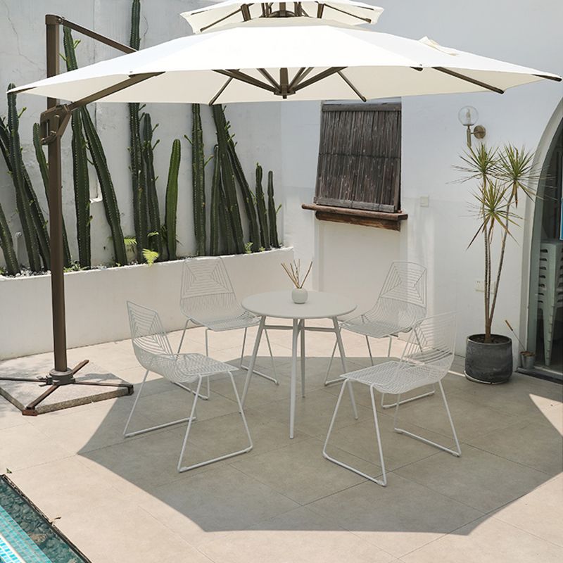 Contemporary Metal Dining Side Chair Open Back Stacking Outdoor Chair