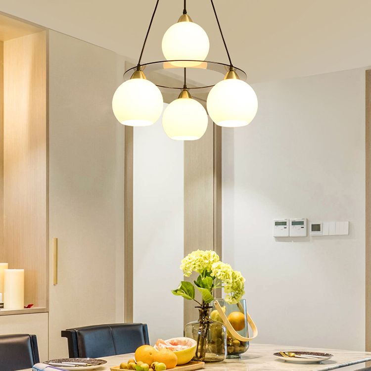 4 luci lampadario moderno luci di sospensione nera per camera da pranzo camera da letto