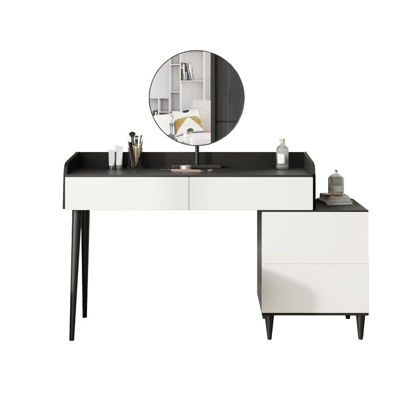 Black Stone Top Vanity Table Set Modern Simple Drawers in Included Makeup Dressing Table