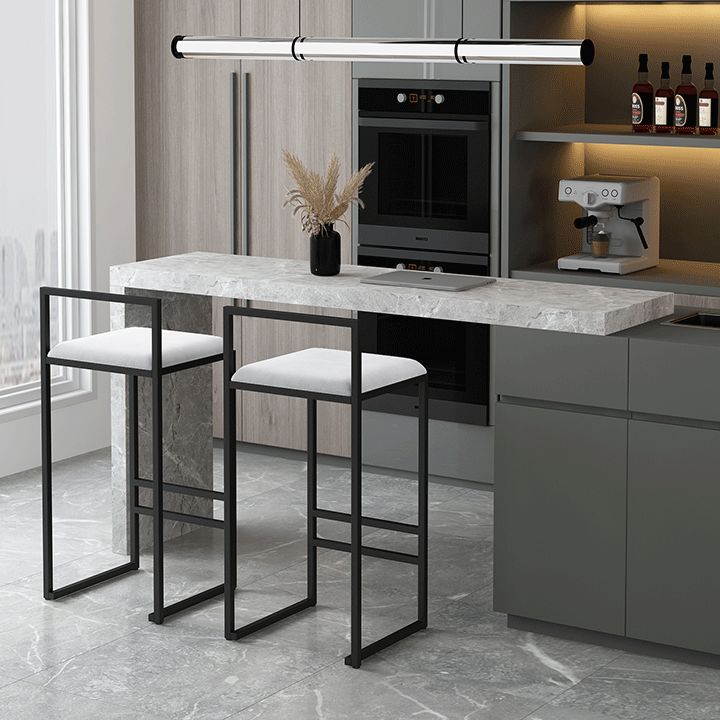 Contemporary Bar and Counter Stool Low Back Stool with Sled Base