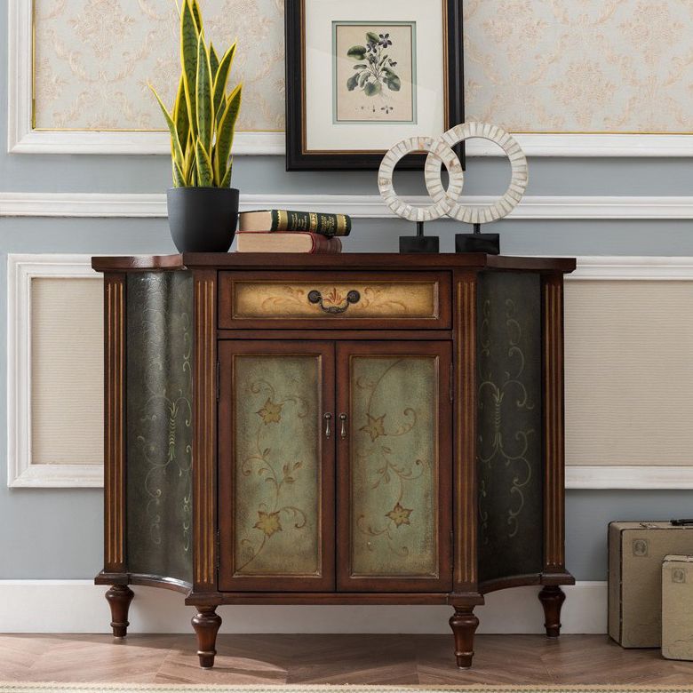 Mid-Century Modern Wooden End Table Half Moon Console Accent Table for Hall