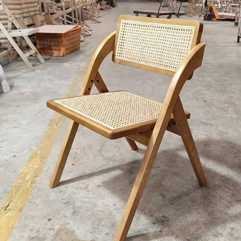 Contemporary Style Chair Armless Folding Chair with Wood Legs for Home