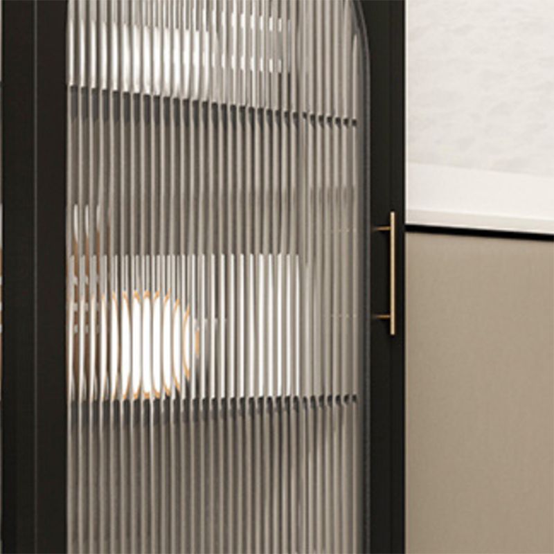 Contemporary Curio Cabinet Metal Storage Cabinet for Living Room