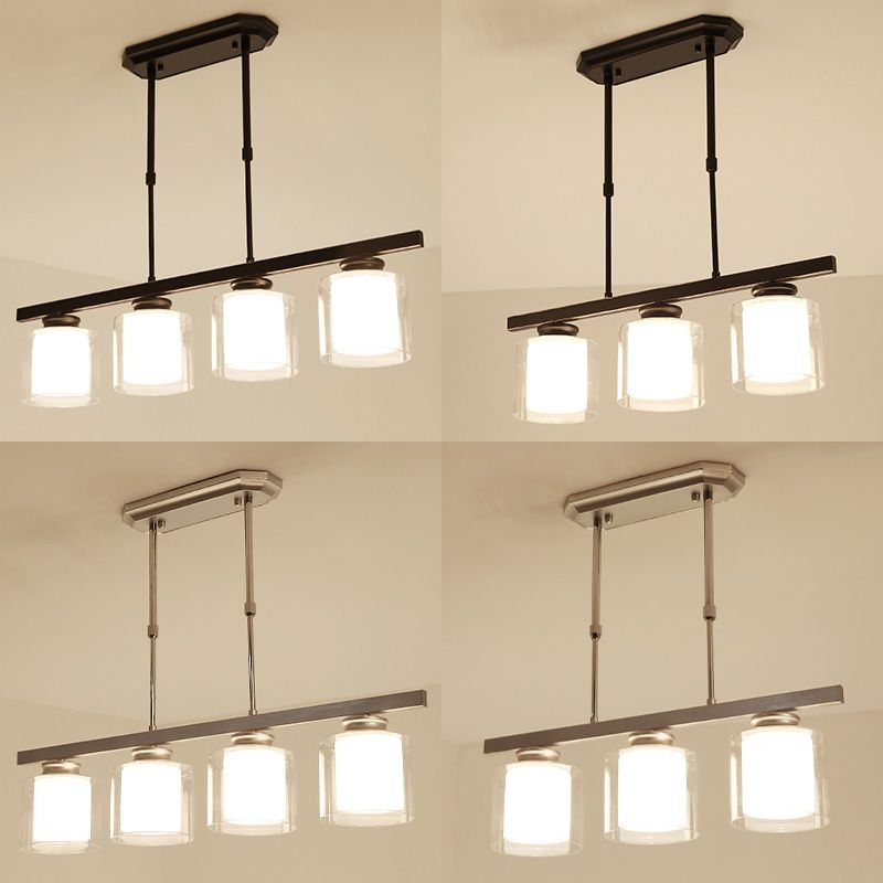 Fidutri di illuminazione a lampadario contemporanei di vetro a vetro pulito contemporaneo dell'isola per tavolo da pranzo