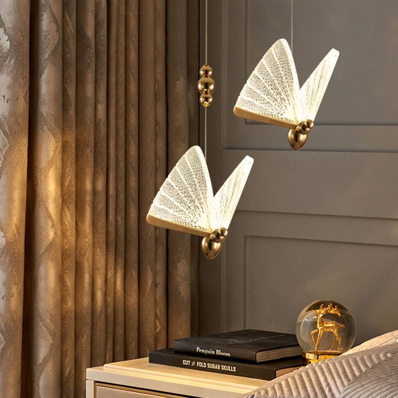 Modern Creative Creative Butterfly Candant Light Creative Acrilic Acrilic Hanging Lampade per soggiorno