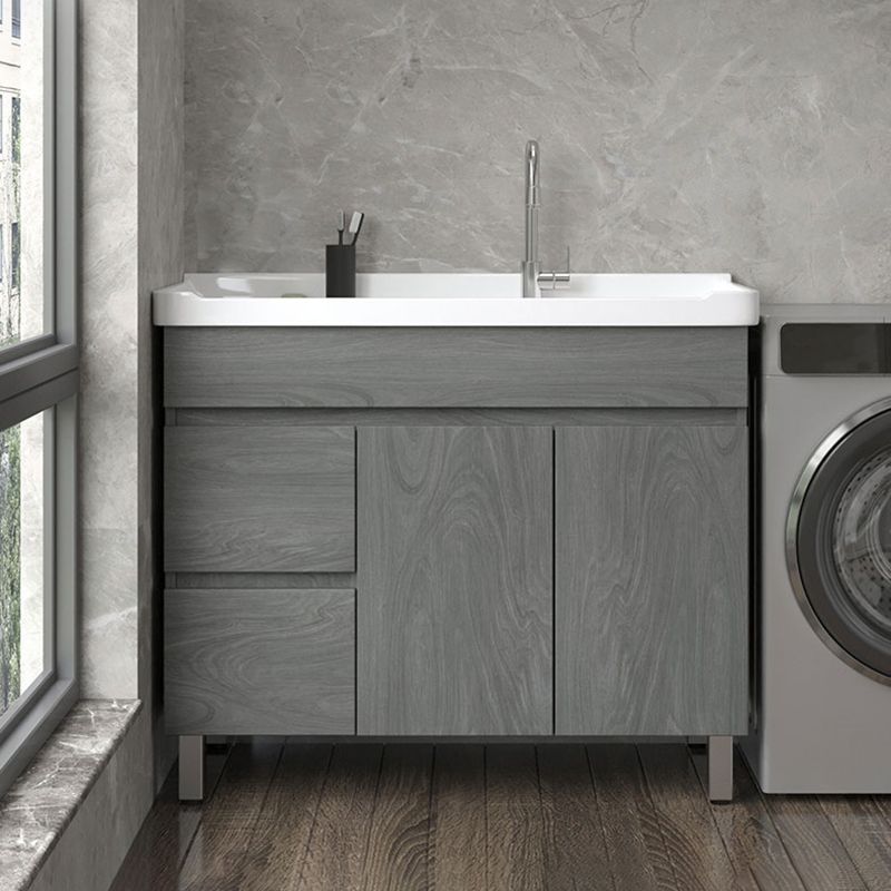 Ceramic Bathroom Vanity Cabinet Modern 32.6" H Bathroom Vanity Set for Balcony