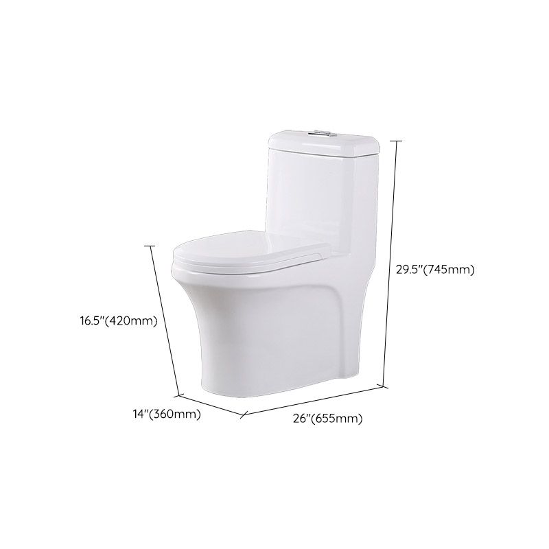 Modern White Flush Toilet Floor Mounted Toilet Bowl with Slow Close Seat for Washroom