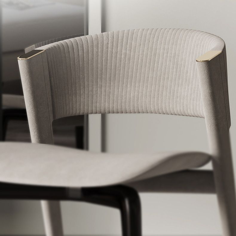 Home Upholstered Armless Dining Chair Faux Leather Open Back Chair