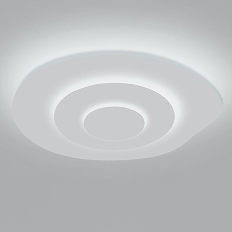 Plafonnier LED circulaire blanc en fer laqué de simplicité moderne avec abat-jour en acrylique