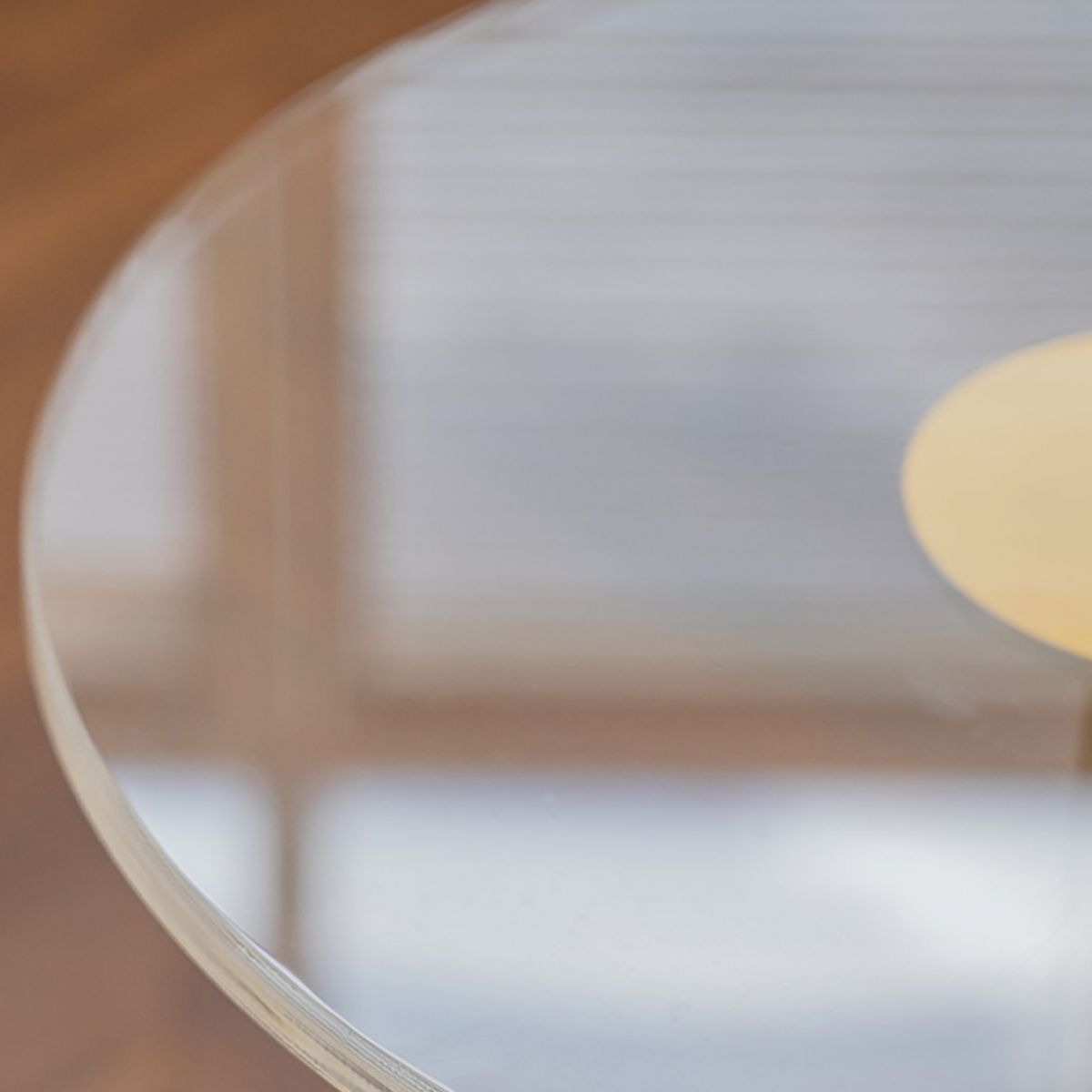 Clear Acrylic Round End Table 20" Tall Pedestal Sofa Side Accent Table