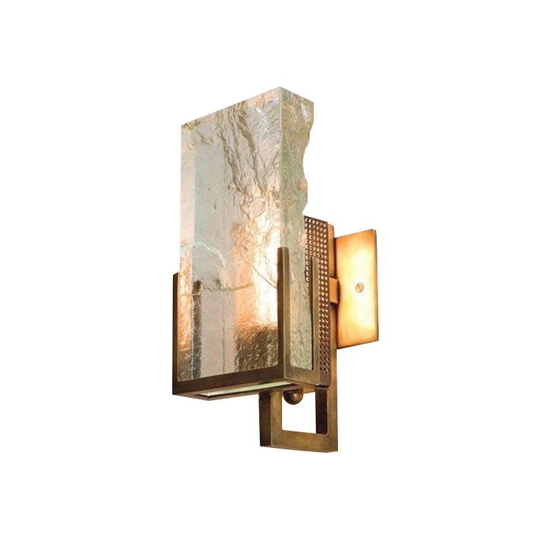 Crystal Brass Wall Lamp in Modern Luxury Style Electroplate Iron Wall Sconce for Interior Spaces
