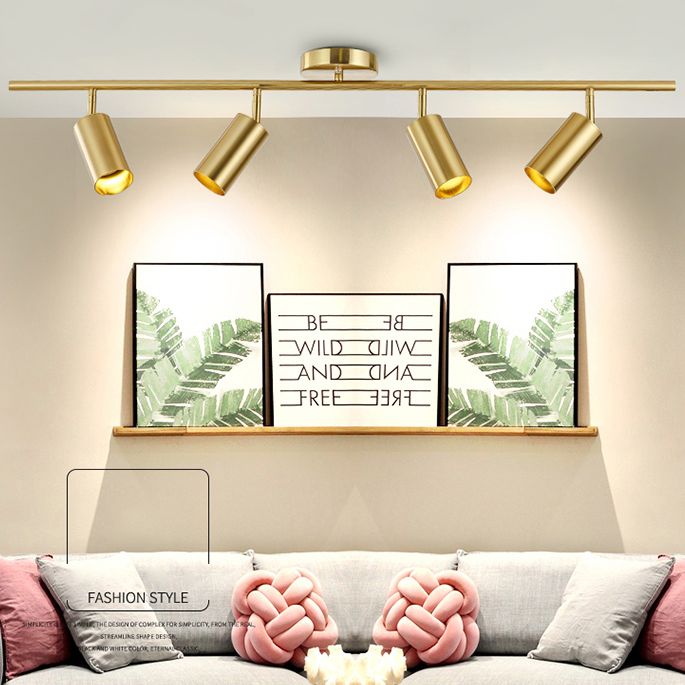 Gouden Spoor Verlichting Modern Licht Luxe Kleding Winkel Commerciële Woonkamer Achtergrond Muur Oppervlak Gemonteerd Huishouden Spotlight