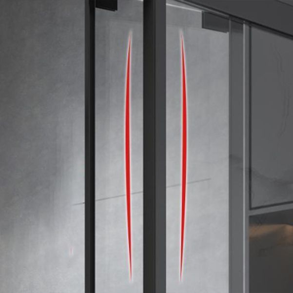 Black Double Sliding Shower Bath Door Framed Clear Shower Doors