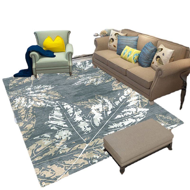 Comfort Plants Pattern Rug Simplicity Modern Rug Polyester Friendly Washable Carpet for Home Decor